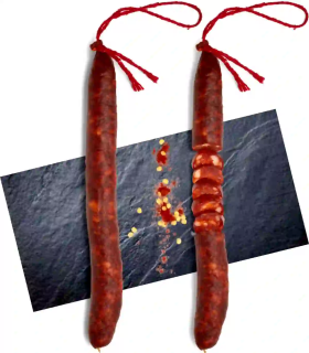 Chorizo piquant artisanal Obach — charcuterie catalane paprika fort