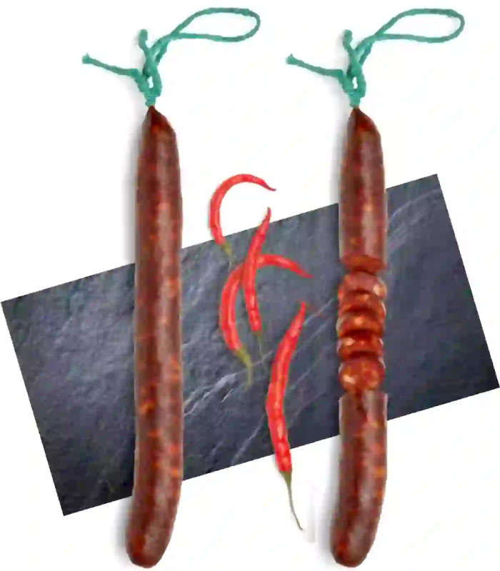 Chorizo súper piquant artisanal Obach — charcuterie catalane piment fort
