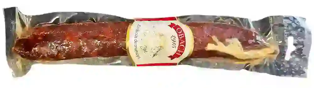 Chorizo doux Obach emballé sous vide pour une conservation longue durée Chorizo doux Obach sous vide — conservation optimale
